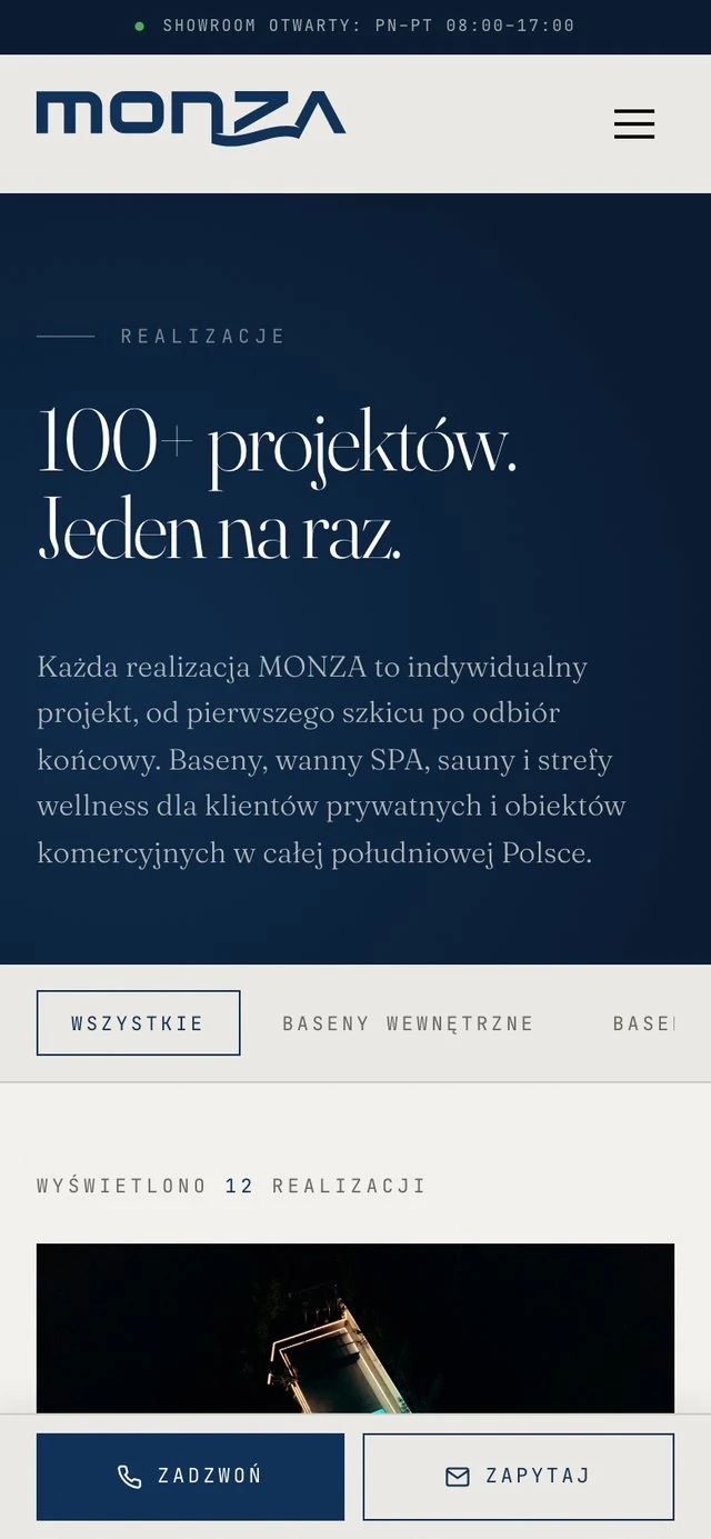 Mobile project listing